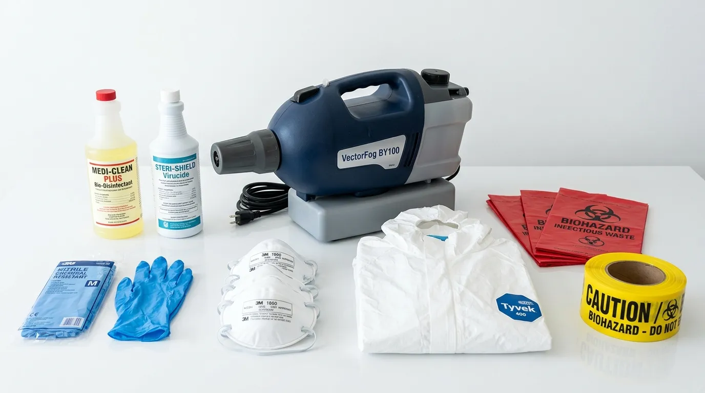 Professional biohazard remediation crew working in Morehead City