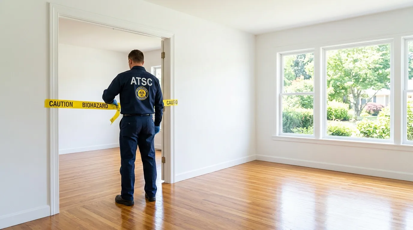 Certified biohazard cleanup crew performing Decomposition Cleanup in Morehead City